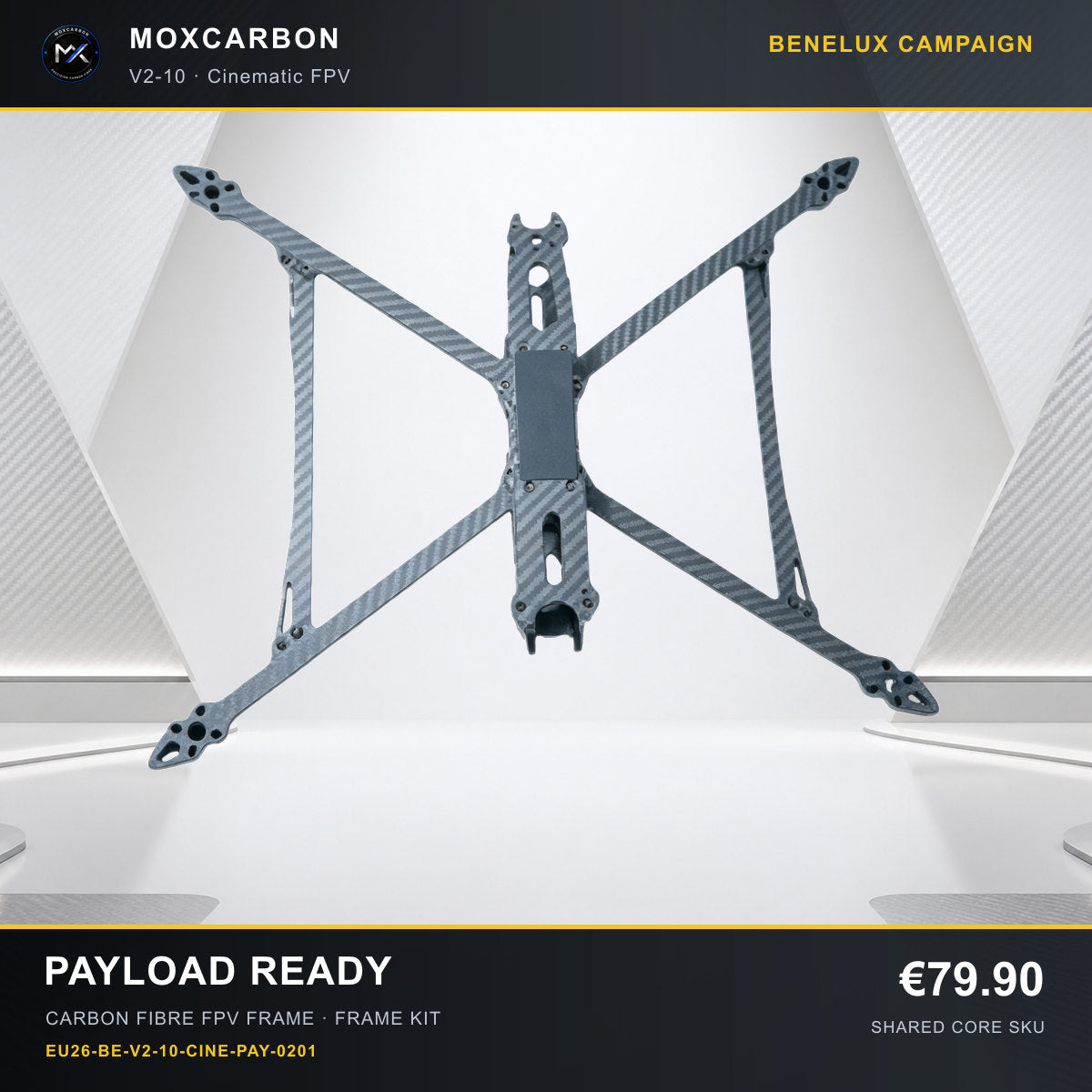 MOX MARK4 V2 10-Inch Carbon Fibre FPV Frame — Benelux Payload Ready 0201 product image