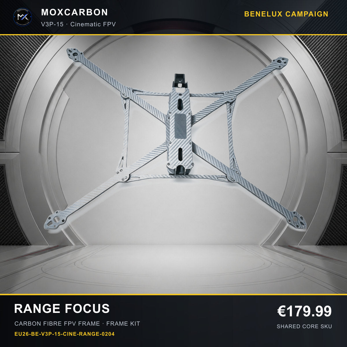 MOX MARK4 V3 Pro 15-Inch Carbon Fibre FPV Frame — Benelux Range Focus 0204 product image