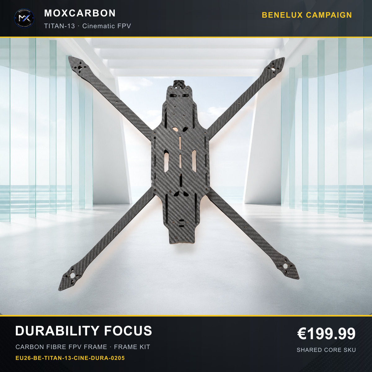 MOX MARK4 Titan GOW 13-Inch Carbon Fibre FPV Frame — Benelux Durability Focus 0205 product image