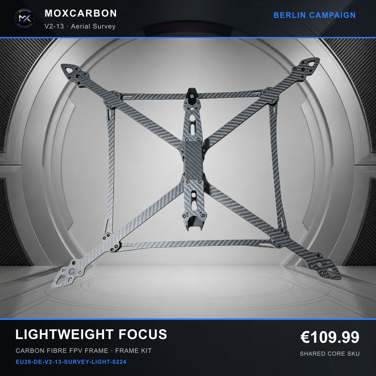 MOX MARK4 V2 13-Inch Carbon Fibre FPV Frame — Berlin Lightweight Focus 0224 product image