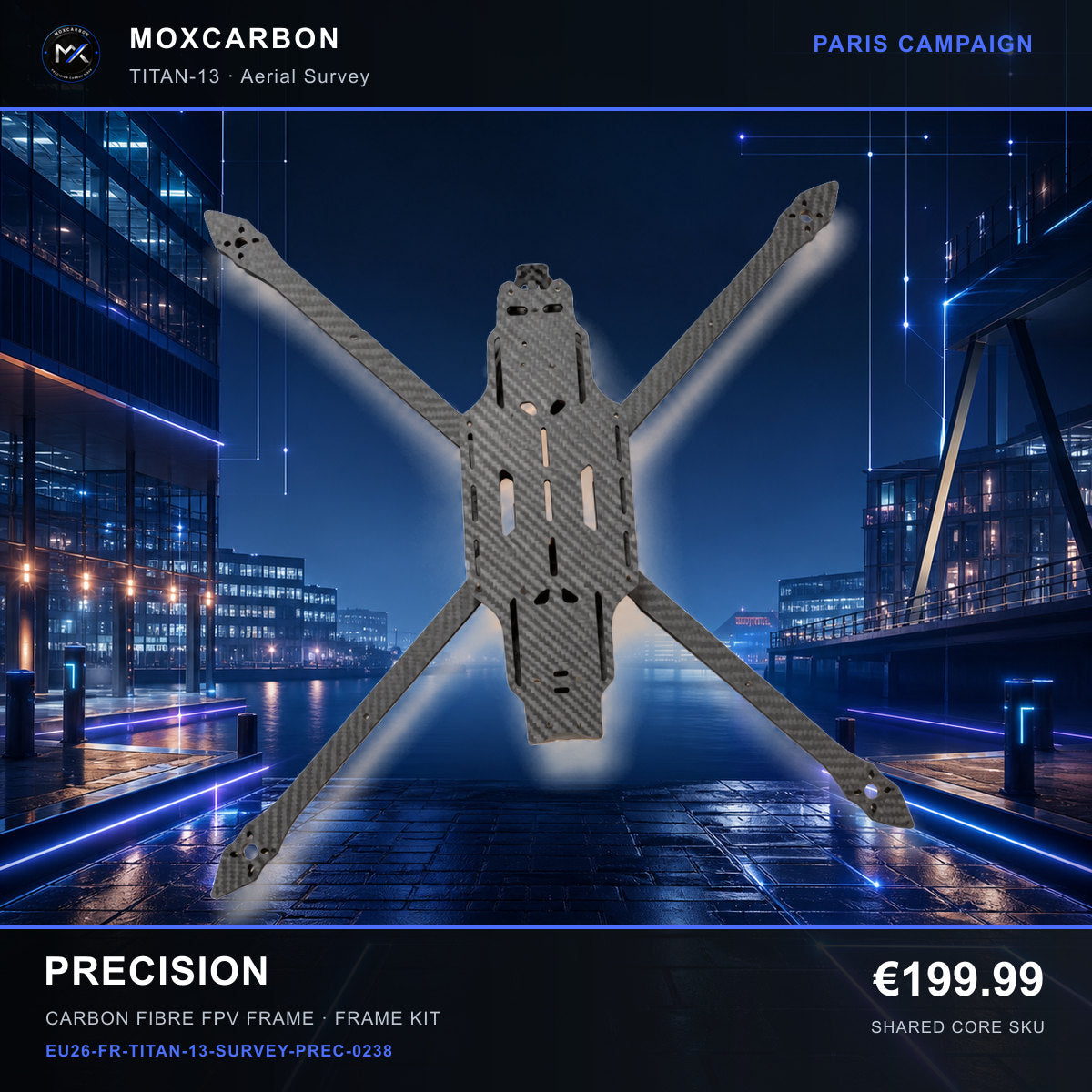 MOX MARK4 Titan GOW 13-Inch Carbon Fibre FPV Frame — Paris Precision 0238 product image