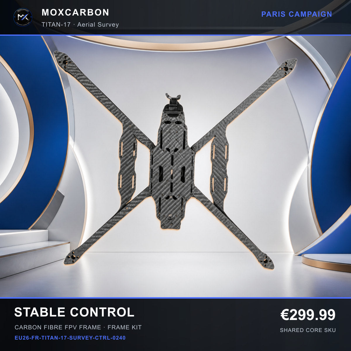 MOX MARK4 Titan GOW 17-Inch Carbon Fibre FPV Frame — Paris Stable Control 0240 product image