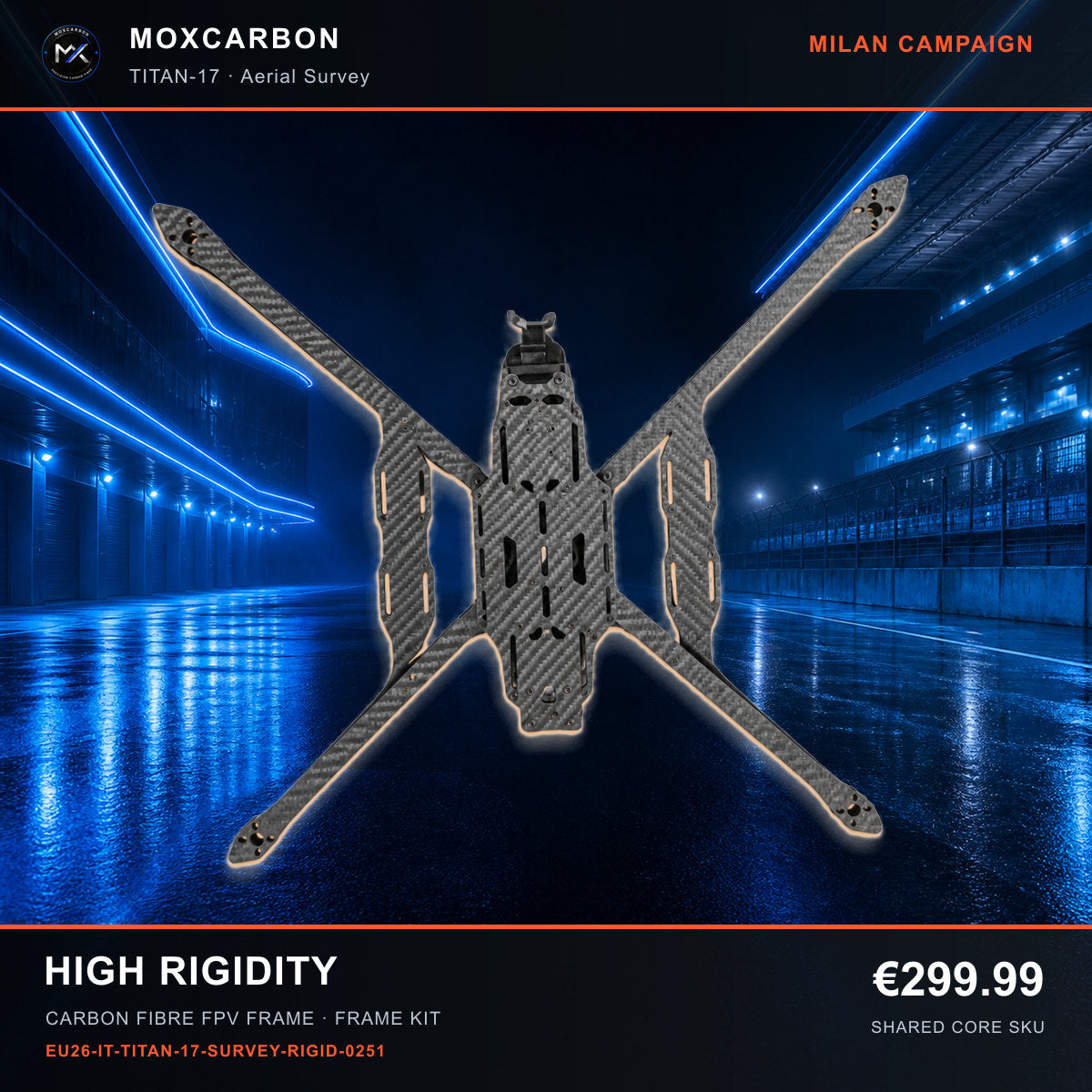 MOX MARK4 Titan GOW 17-Inch Carbon Fibre FPV Frame — Milan High Rigidity 0251 product image