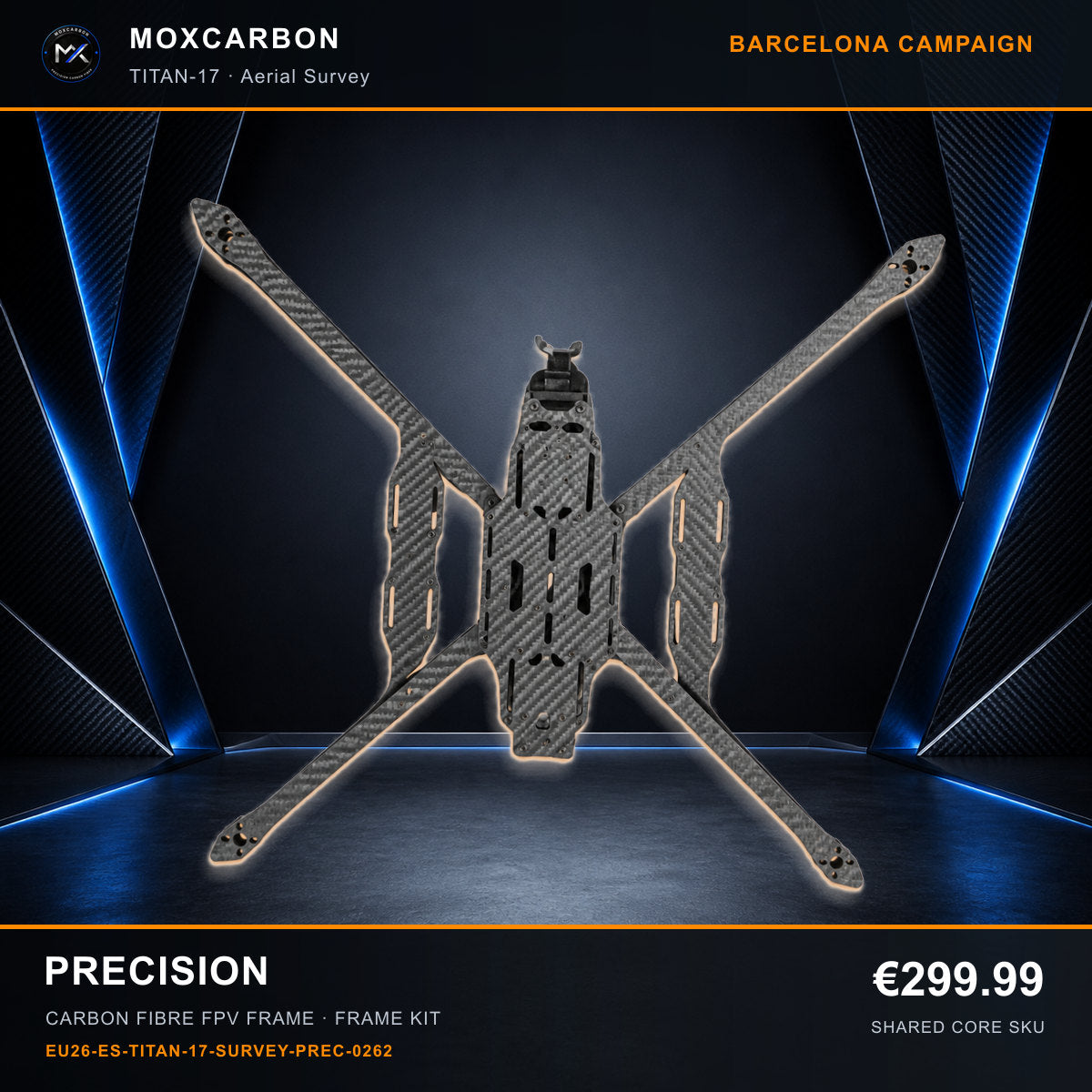 MOX MARK4 Titan GOW 17-Inch Carbon Fibre FPV Frame — Barcelona Precision 0262 product image