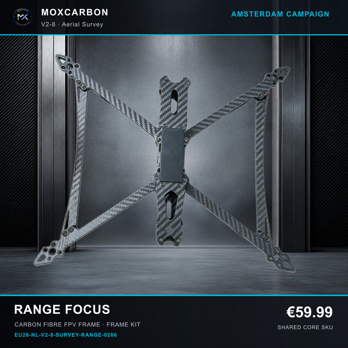 MOX MARK4 V2 8-Inch Carbon Fibre FPV Frame — Amsterdam Range Focus 0266 product image