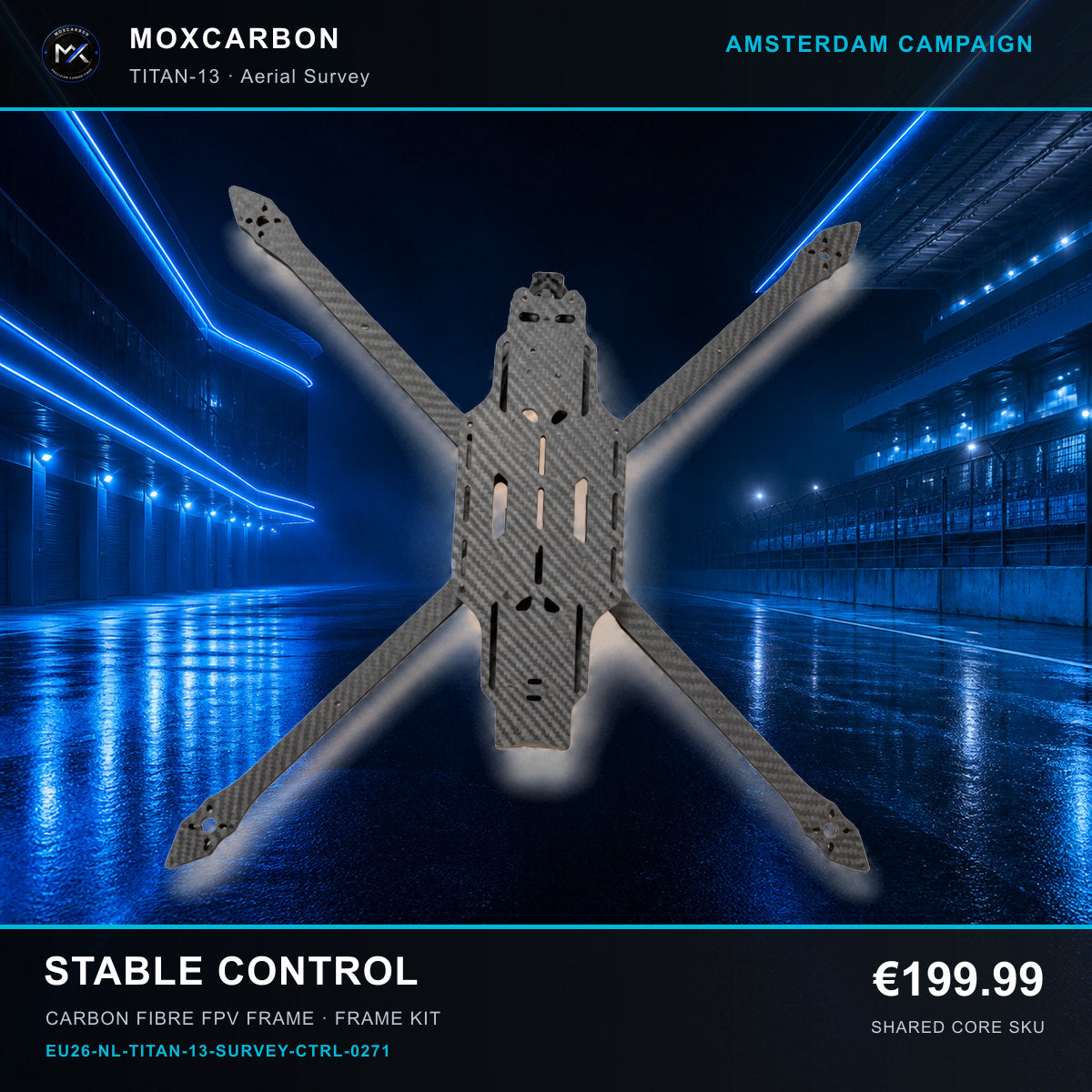 MOX MARK4 Titan GOW 13-Inch Carbon Fibre FPV Frame — Amsterdam Stable Control 0271 product image