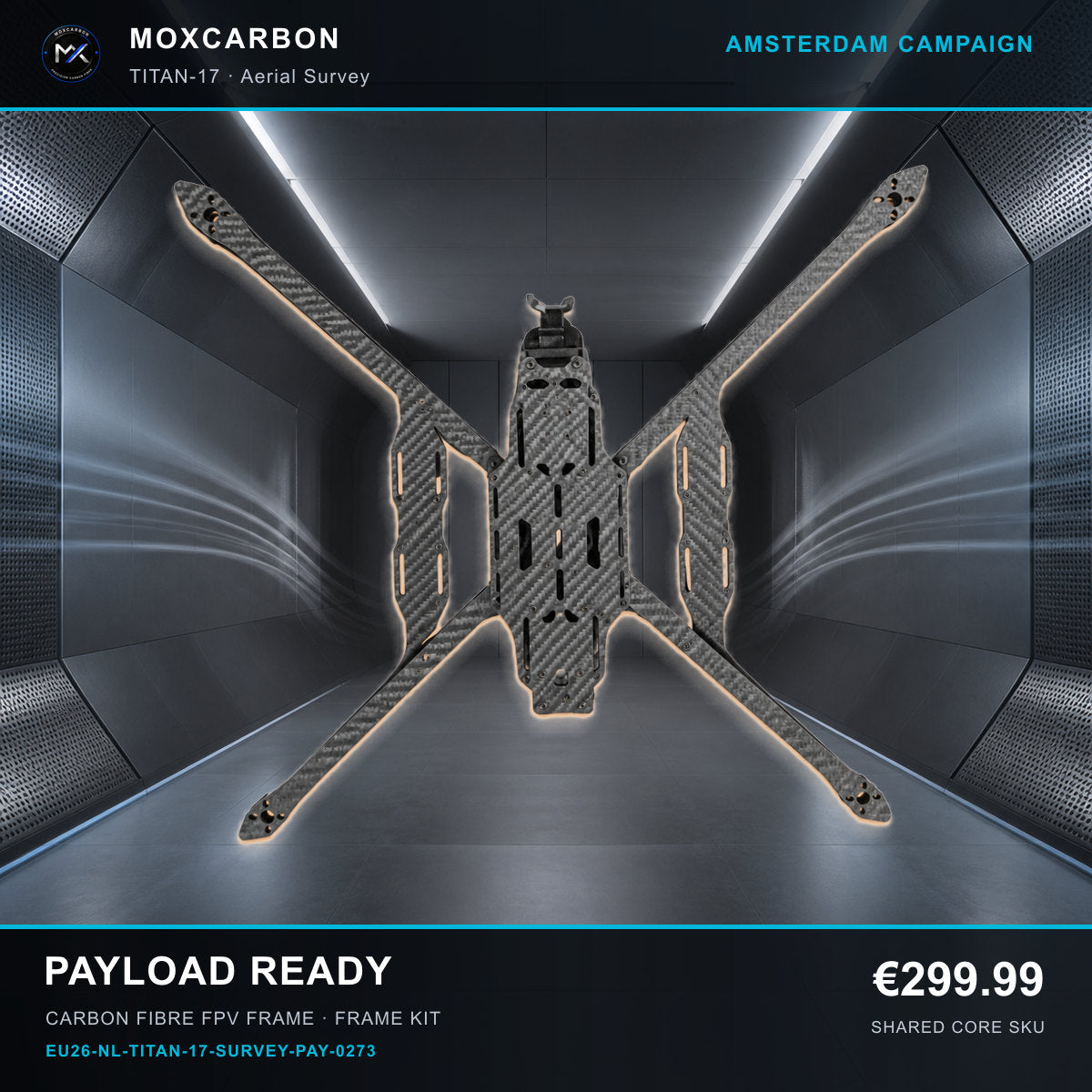 MOX MARK4 Titan GOW 17-Inch Carbon Fibre FPV Frame — Amsterdam Payload Ready 0273 product image