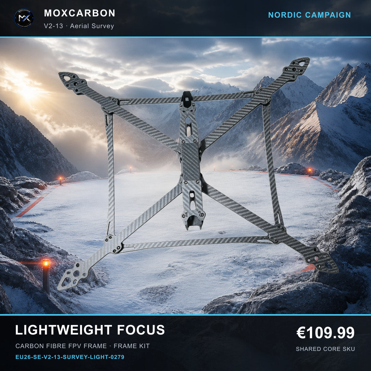 MOX MARK4 V2 13-Inch Carbon Fibre FPV Frame — Nordic Lightweight Focus 0279 product image