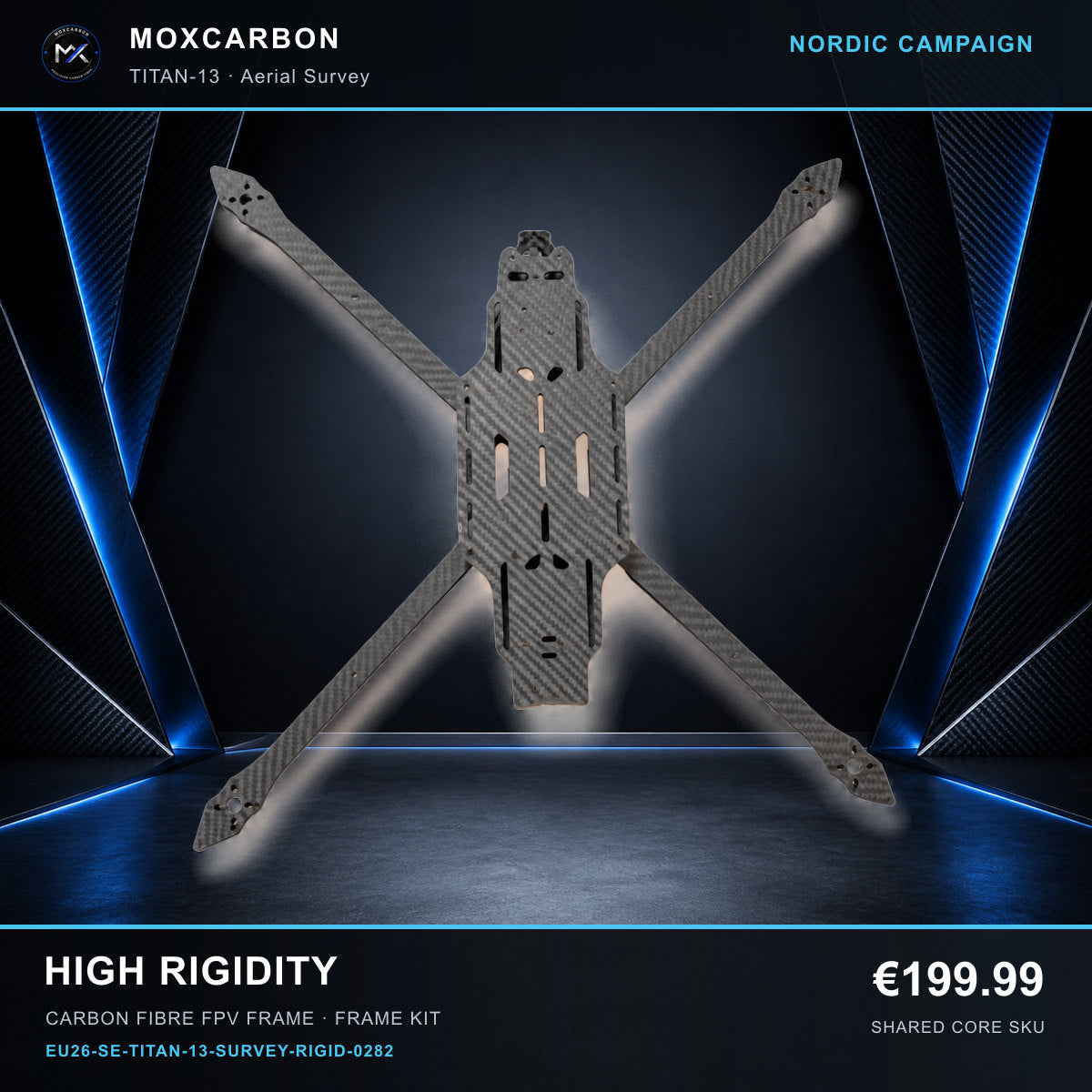 MOX MARK4 Titan GOW 13-Inch Carbon Fibre FPV Frame — Nordic High Rigidity 0282 product image