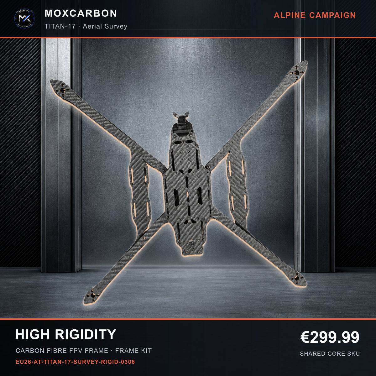 MOX MARK4 Titan GOW 17-Inch Carbon Fibre FPV Frame — Alpine High Rigidity 0306 product image