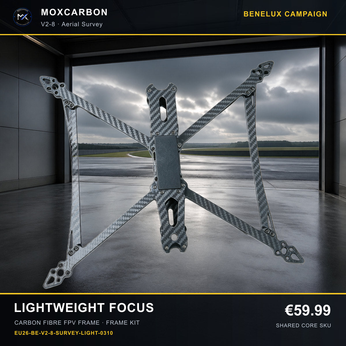 MOX MARK4 V2 8-Inch Carbon Fibre FPV Frame — Benelux Lightweight Focus 0310 product image