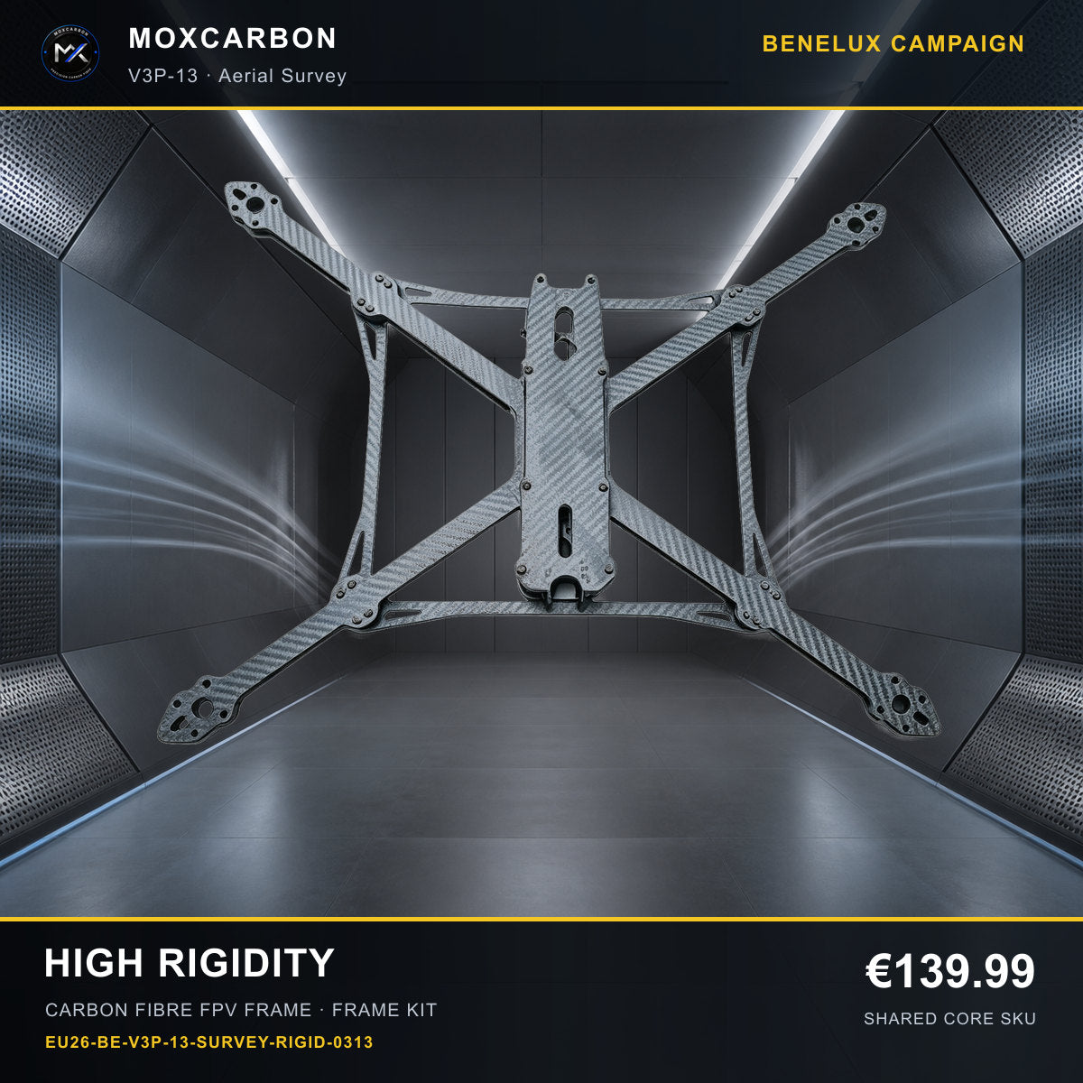 MOX MARK4 V3 Pro 13-Inch Carbon Fibre FPV Frame — Benelux High Rigidity 0313 product image