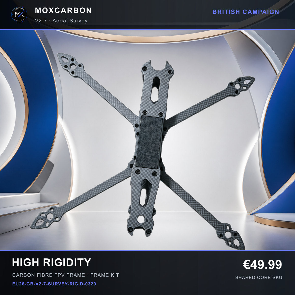 MOX MARK4 V2 7-Inch Carbon Fibre FPV Frame — British High Rigidity 0320 product image