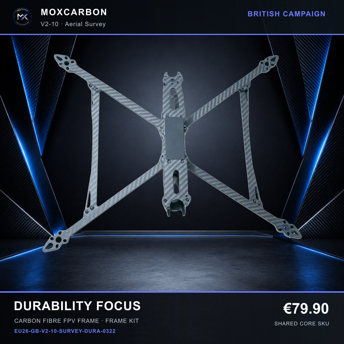 MOX MARK4 V2 10-Inch Carbon Fibre FPV Frame — British Durability Focus 0322 product image