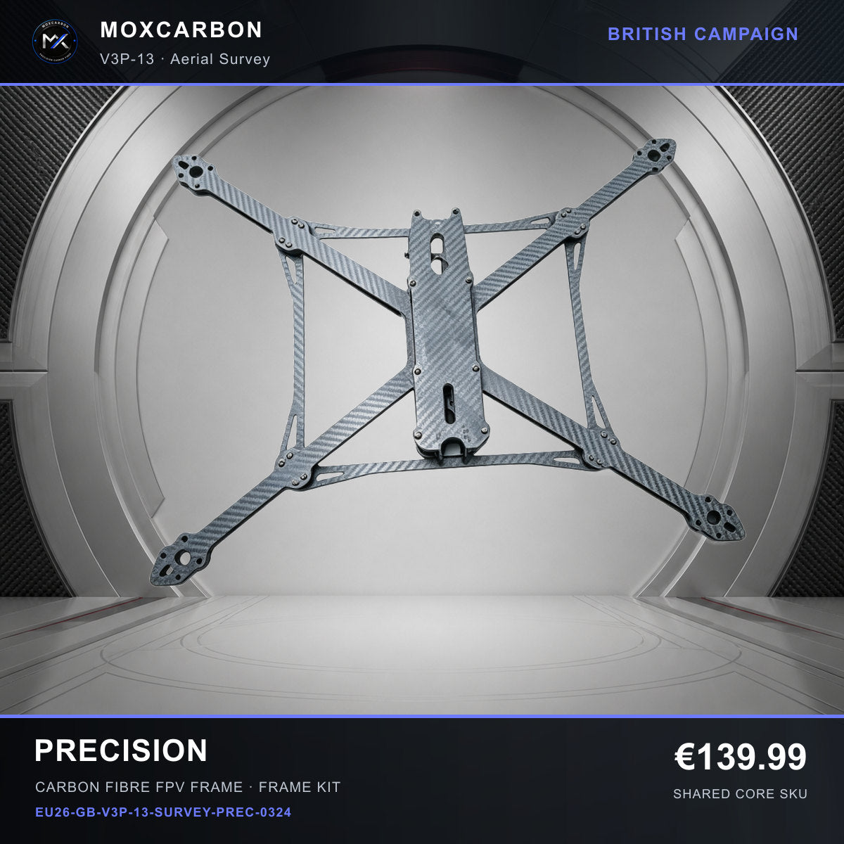 MOX MARK4 V3 Pro 13-Inch Carbon Fibre FPV Frame — British Precision 0324 product image