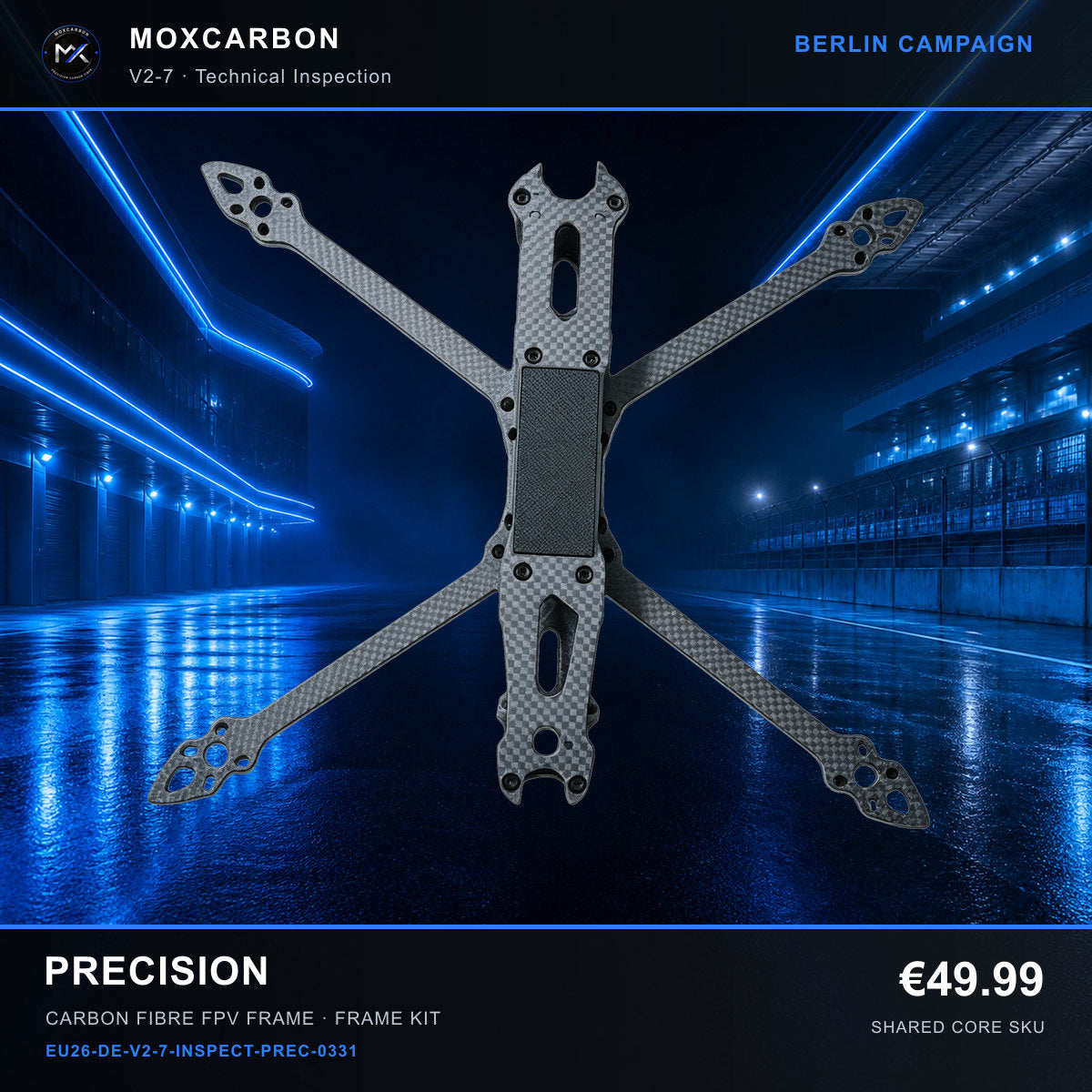 MOX MARK4 V2 7-Inch Carbon Fibre FPV Frame — Berlin Precision 0331 product image