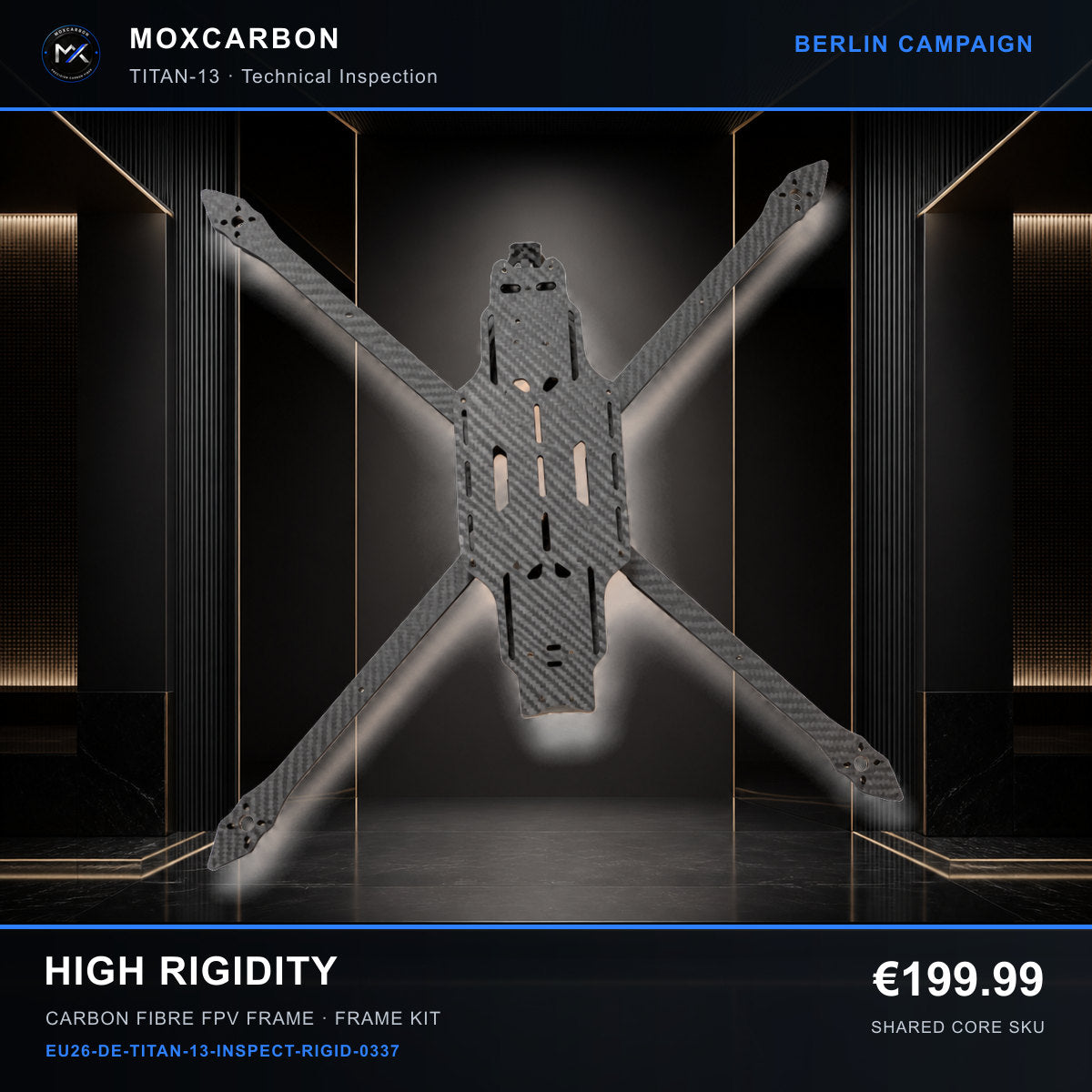 MOX MARK4 Titan GOW 13-Inch Carbon Fibre FPV Frame — Berlin High Rigidity 0337 product image