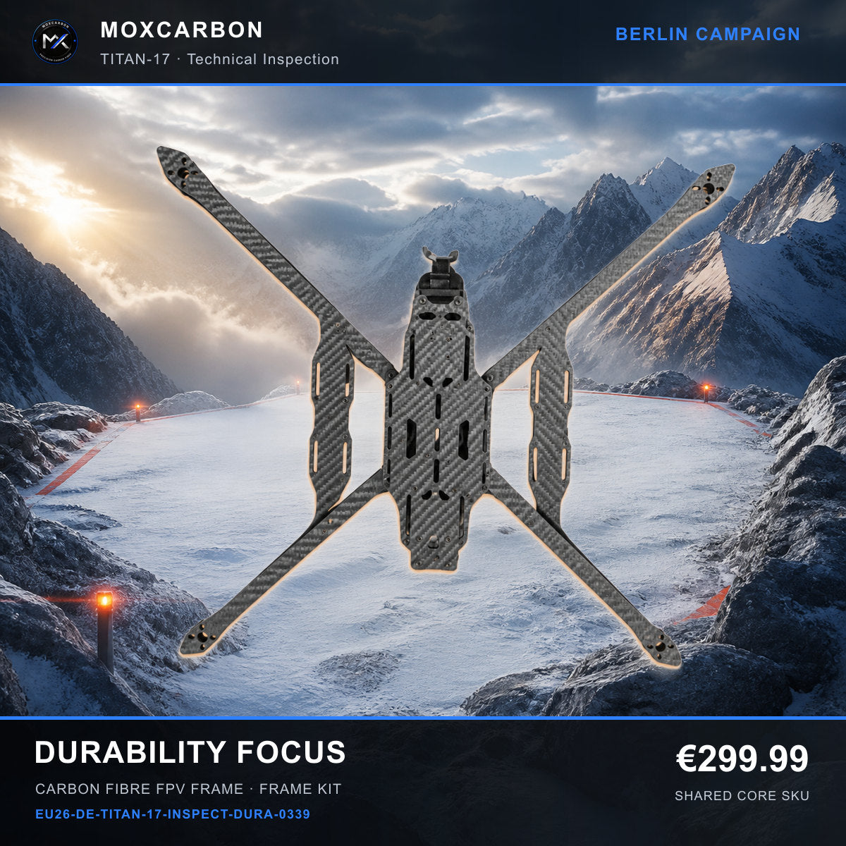 MOX MARK4 Titan GOW 17-Inch Carbon Fibre FPV Frame — Berlin Durability Focus 0339 product image