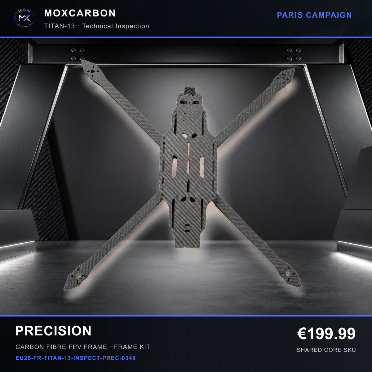 MOX MARK4 Titan GOW 13-Inch Carbon Fibre FPV Frame — Paris Precision 0348 product image