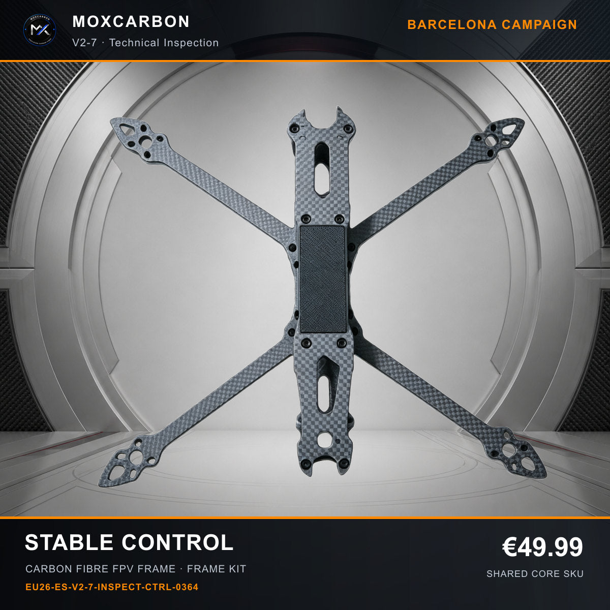 MOX MARK4 V2 7-Inch Carbon Fibre FPV Frame — Barcelona Stable Control 0364 product image