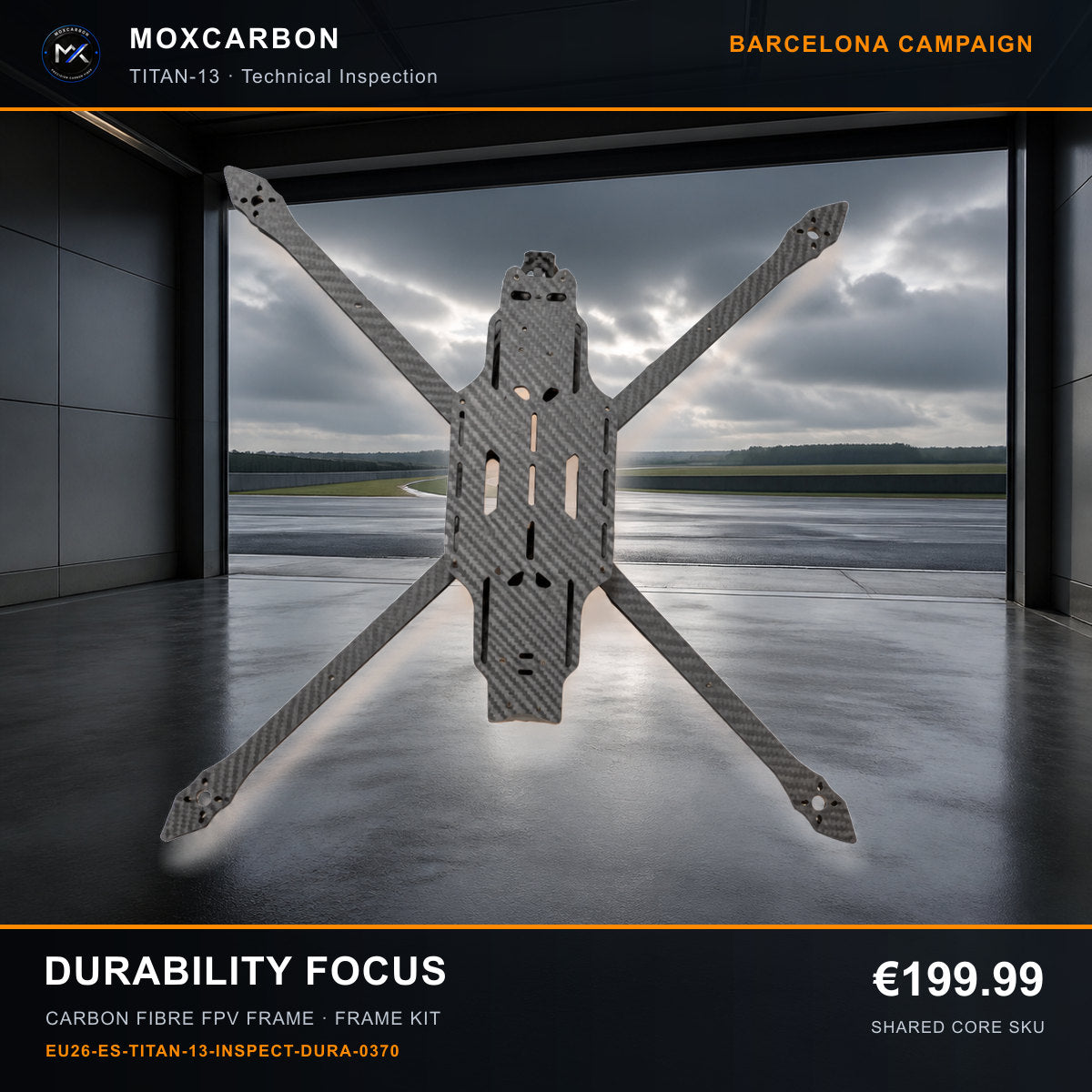 MOX MARK4 Titan GOW 13-Inch Carbon Fibre FPV Frame — Barcelona Durability Focus 0370 product image