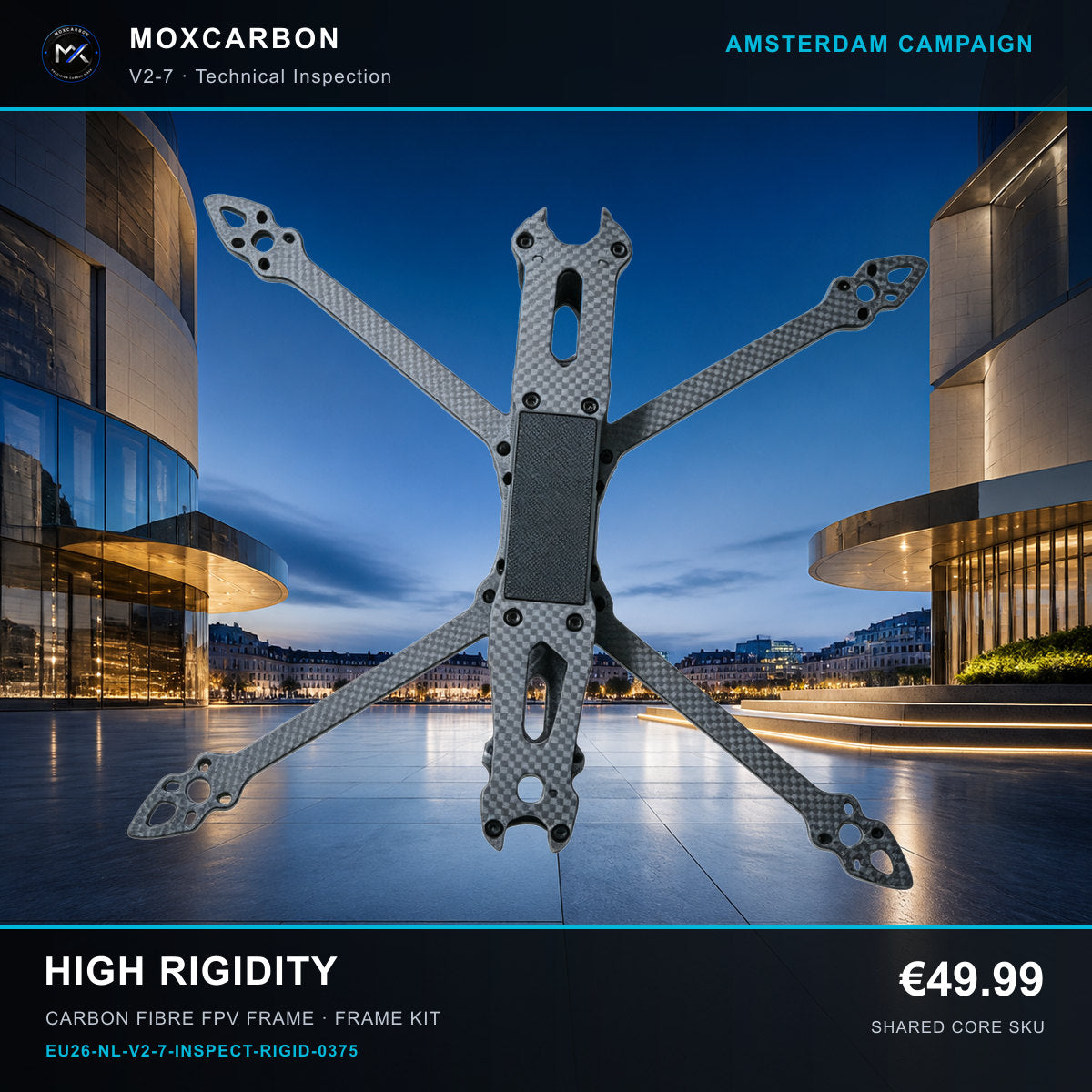 MOX MARK4 V2 7-Inch Carbon Fibre FPV Frame — Amsterdam High Rigidity 0375 product image