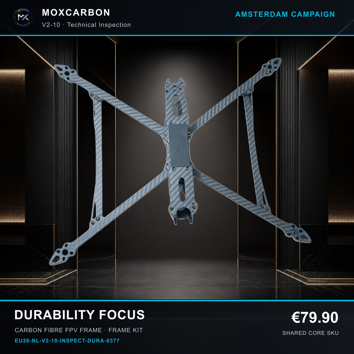MOX MARK4 V2 10-Inch Carbon Fibre FPV Frame — Amsterdam Durability Focus 0377 product image