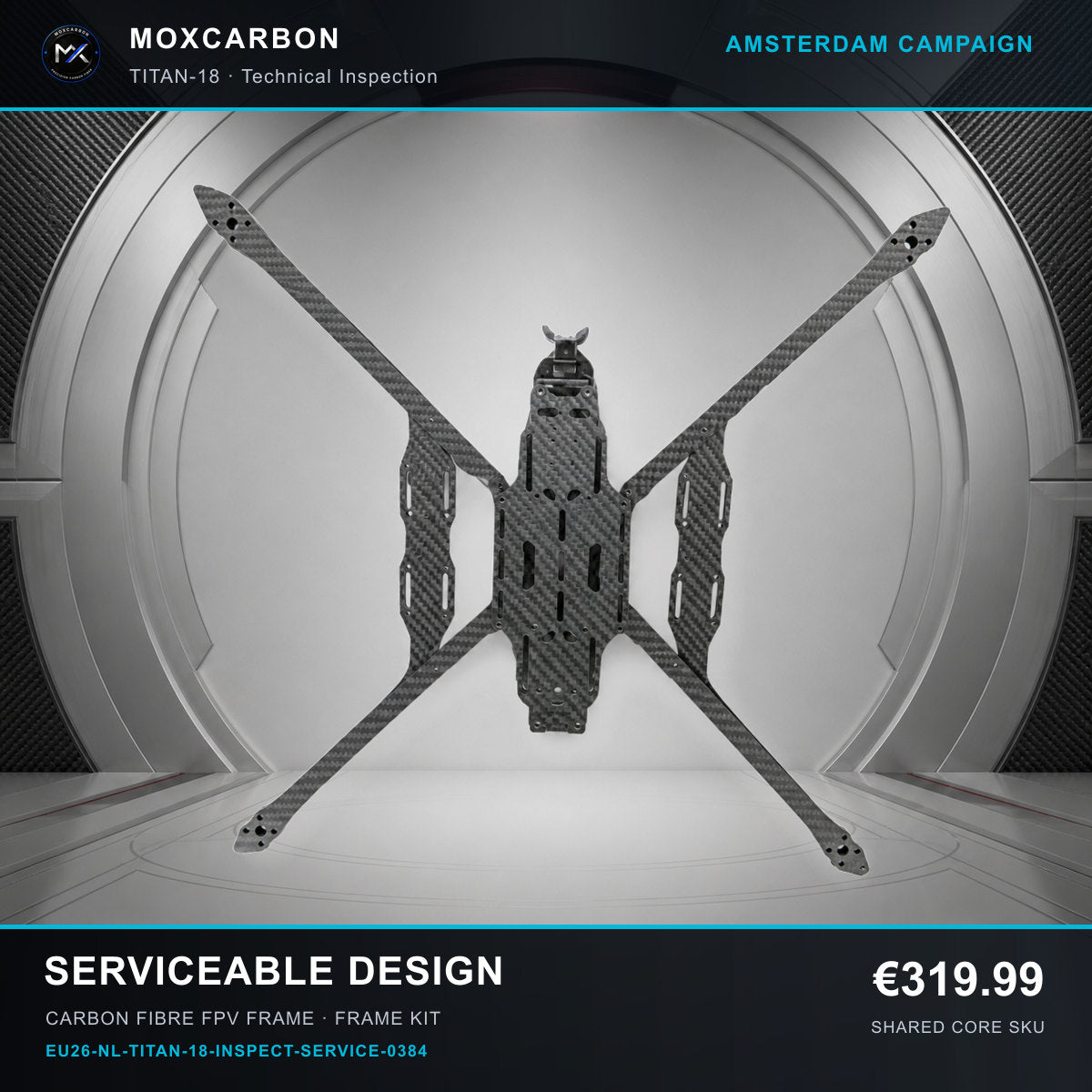 MOX MARK4 Titan GOW 18-Inch Carbon Fibre FPV Frame — Amsterdam Serviceable Design 0384 product image