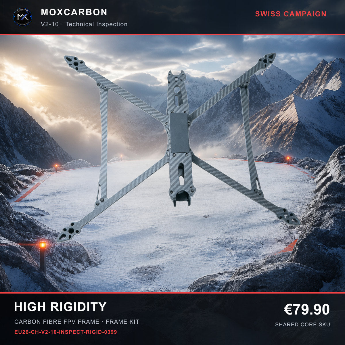 MOX MARK4 V2 10-Inch Carbon Fibre FPV Frame — Swiss High Rigidity 0399 product image