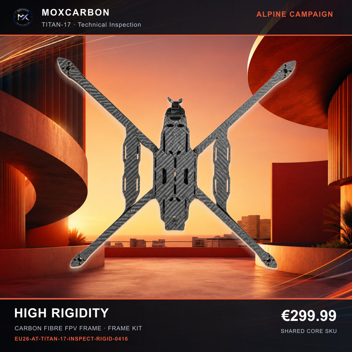 MOX MARK4 Titan GOW 17-Inch Carbon Fibre FPV Frame — Alpine High Rigidity 0416 product image