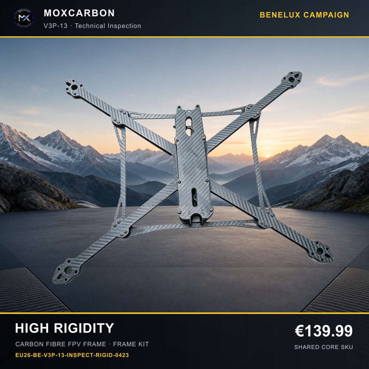 MOX MARK4 V3 Pro 13-Inch Carbon Fibre FPV Frame — Benelux High Rigidity 0423 product image