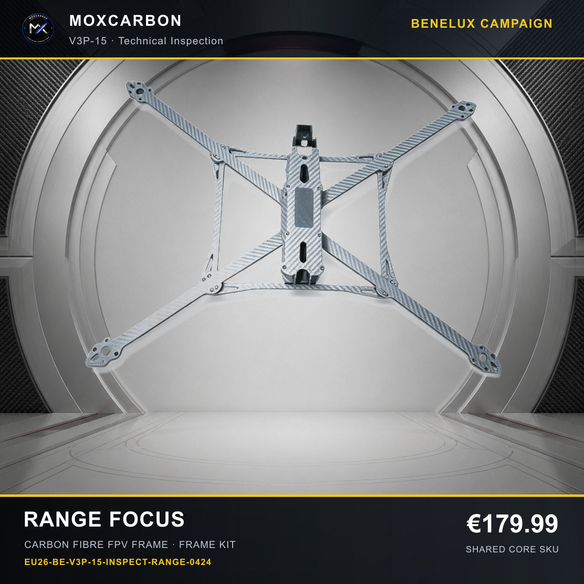 MOX MARK4 V3 Pro 15-Inch Carbon Fibre FPV Frame — Benelux Range Focus 0424 product image