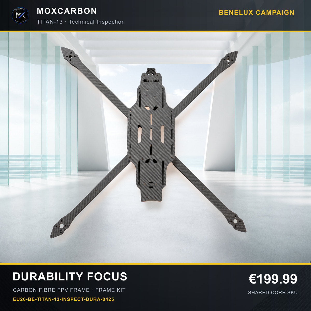 MOX MARK4 Titan GOW 13-Inch Carbon Fibre FPV Frame — Benelux Durability Focus 0425 product image