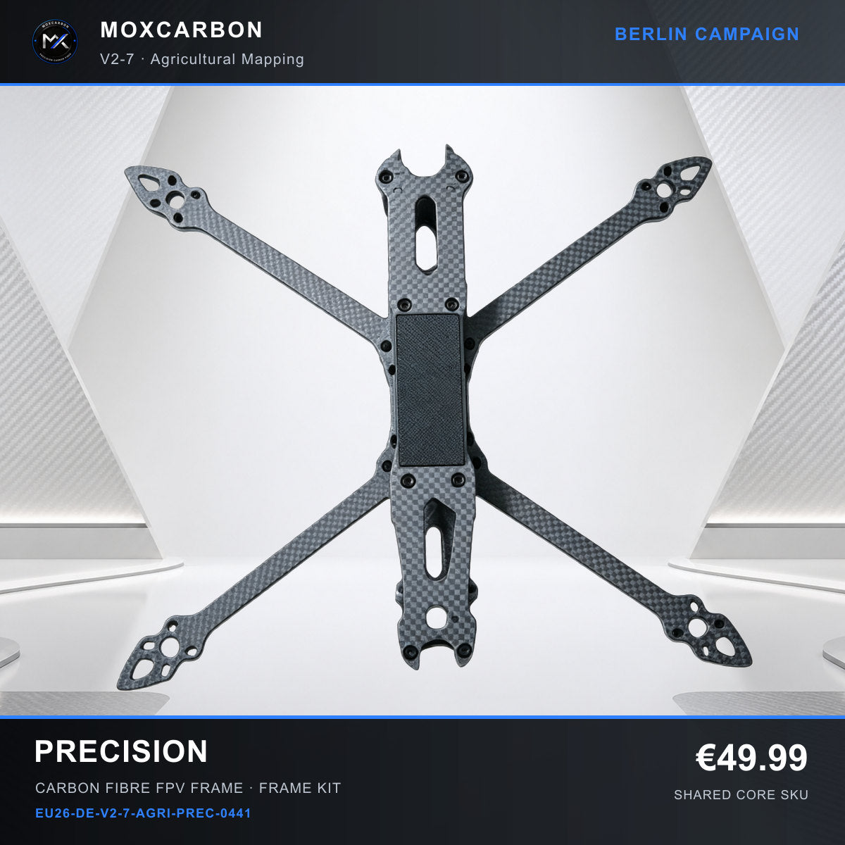 MOX MARK4 V2 7-Inch Carbon Fibre FPV Frame — Berlin Precision 0441 product image