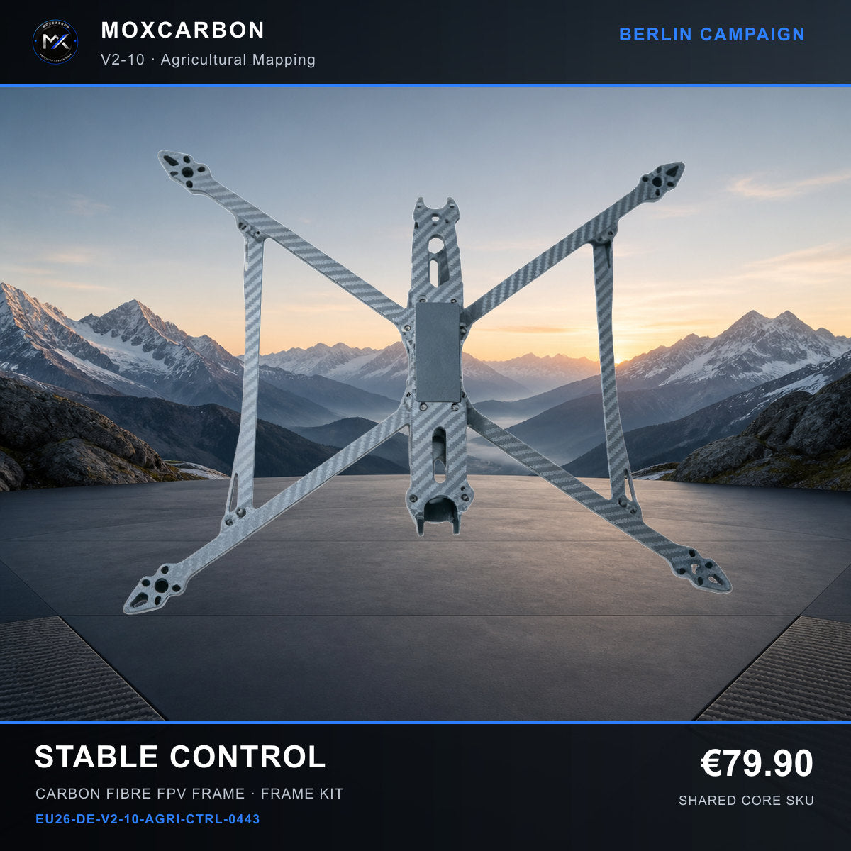 MOX MARK4 V2 10-Inch Carbon Fibre FPV Frame — Berlin Stable Control 0443 product image