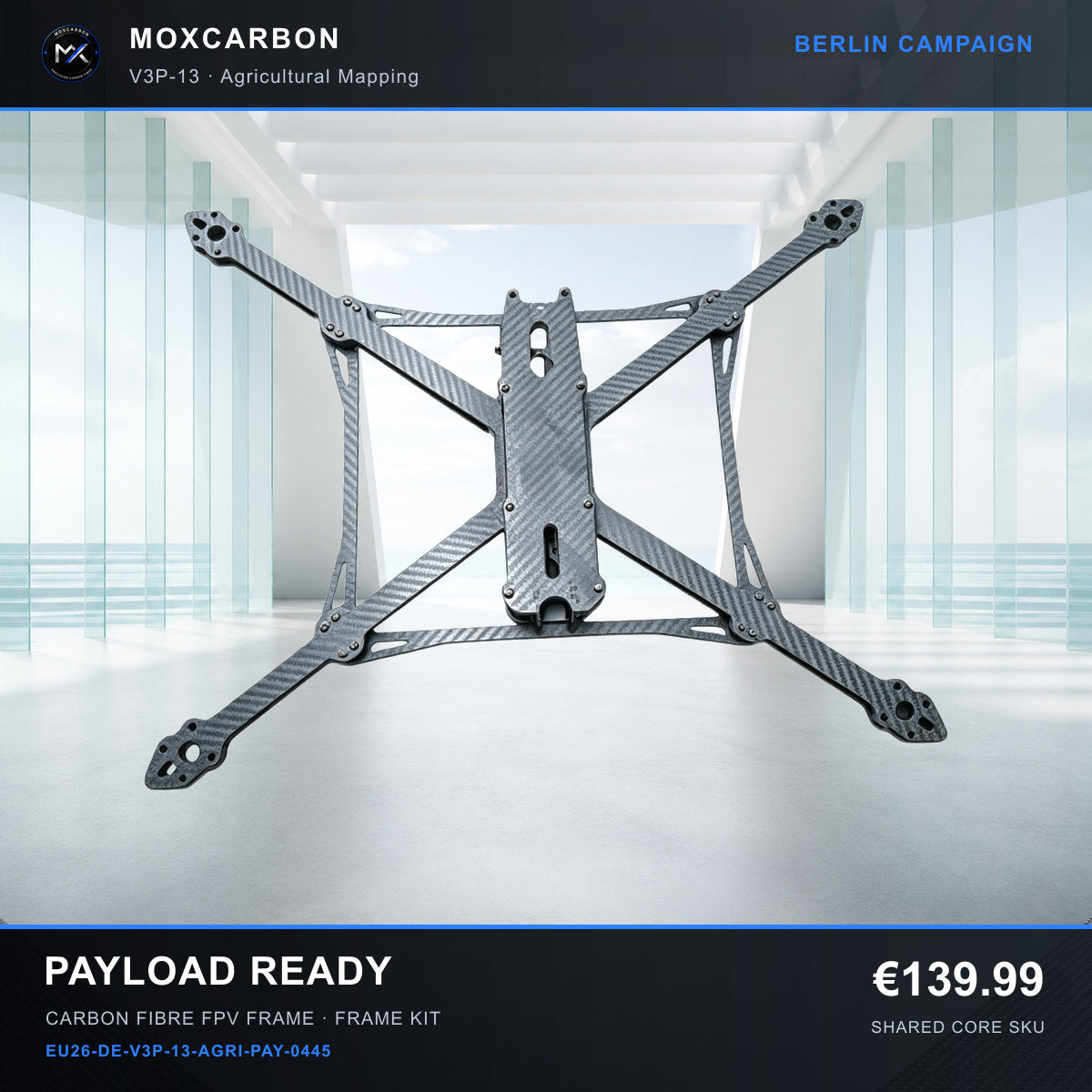 MOX MARK4 V3 Pro 13-Inch Carbon Fibre FPV Frame — Berlin Payload Ready 0445 product image