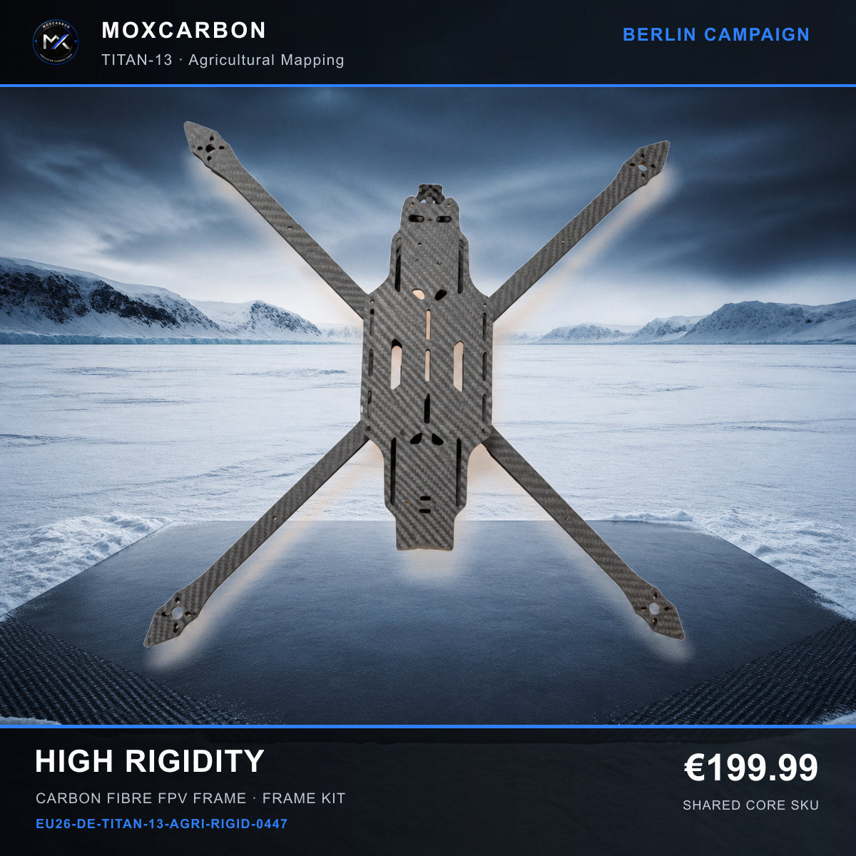 MOX MARK4 Titan GOW 13-Inch Carbon Fibre FPV Frame — Berlin High Rigidity 0447 product image