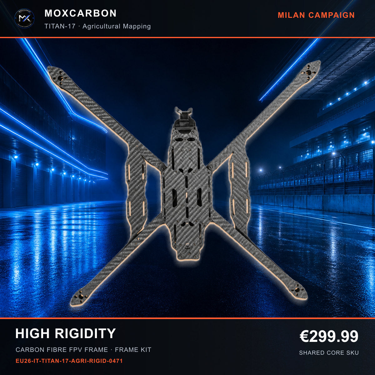 MOX MARK4 Titan GOW 17-Inch Carbon Fibre FPV Frame — Milan High Rigidity 0471 product image