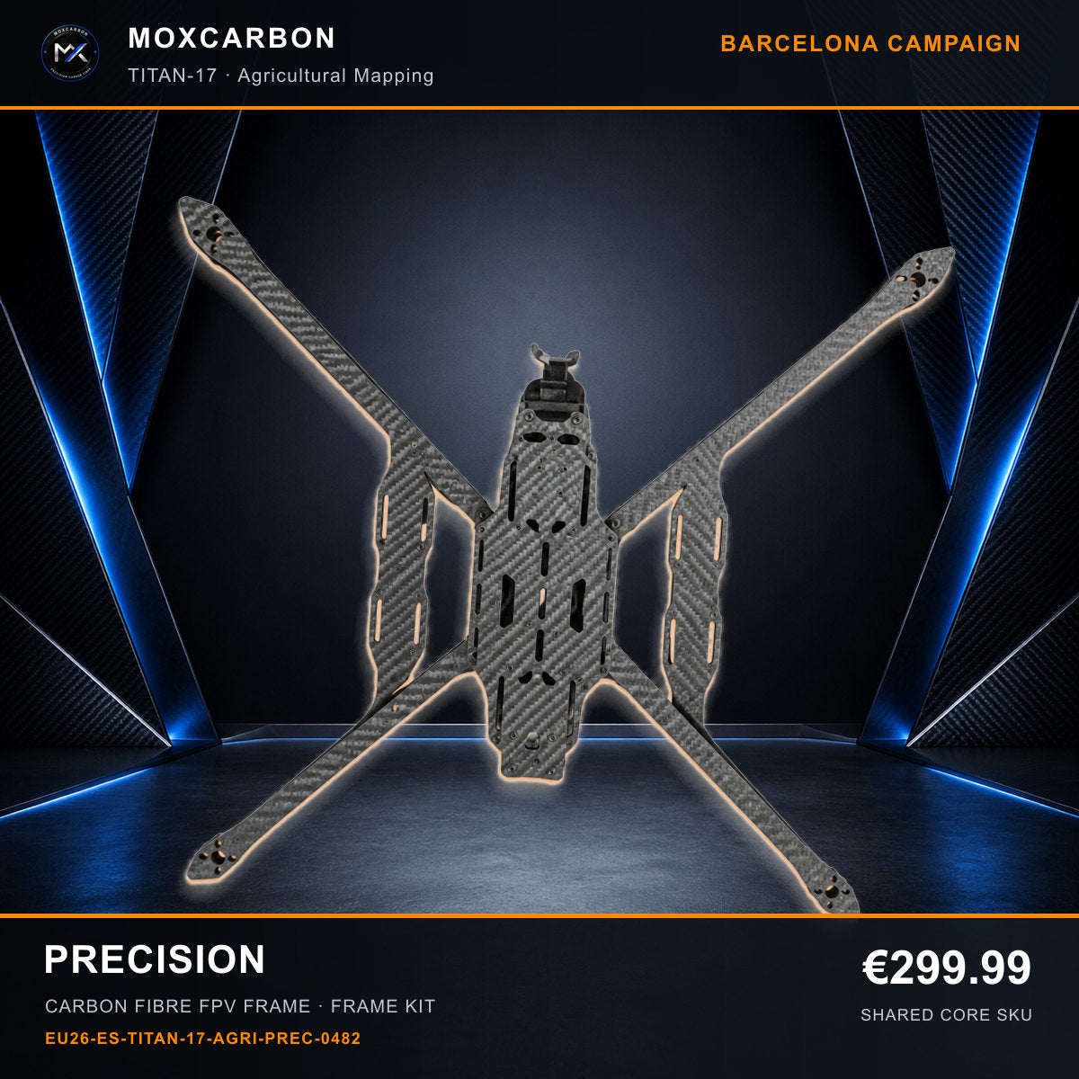 MOX MARK4 Titan GOW 17-Inch Carbon Fibre FPV Frame — Barcelona Precision 0482 product image