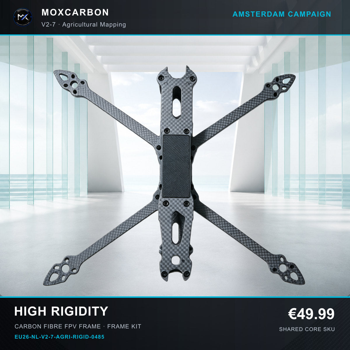MOX MARK4 V2 7-Inch Carbon Fibre FPV Frame — Amsterdam High Rigidity 0485 product image
