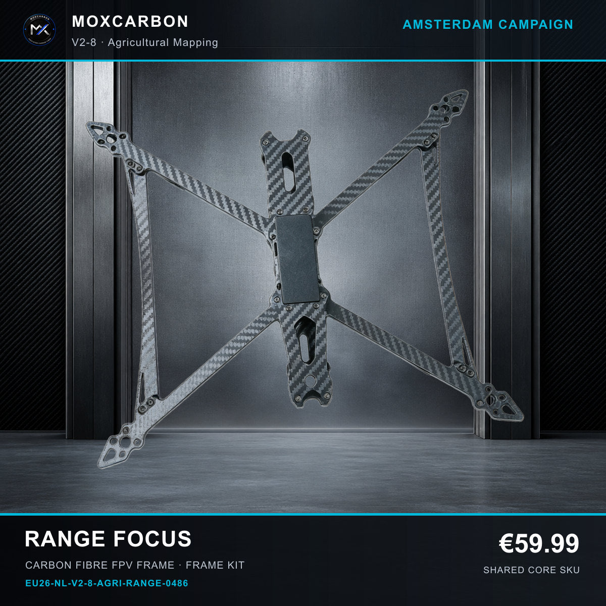 MOX MARK4 V2 8-Inch Carbon Fibre FPV Frame — Amsterdam Range Focus 0486 product image