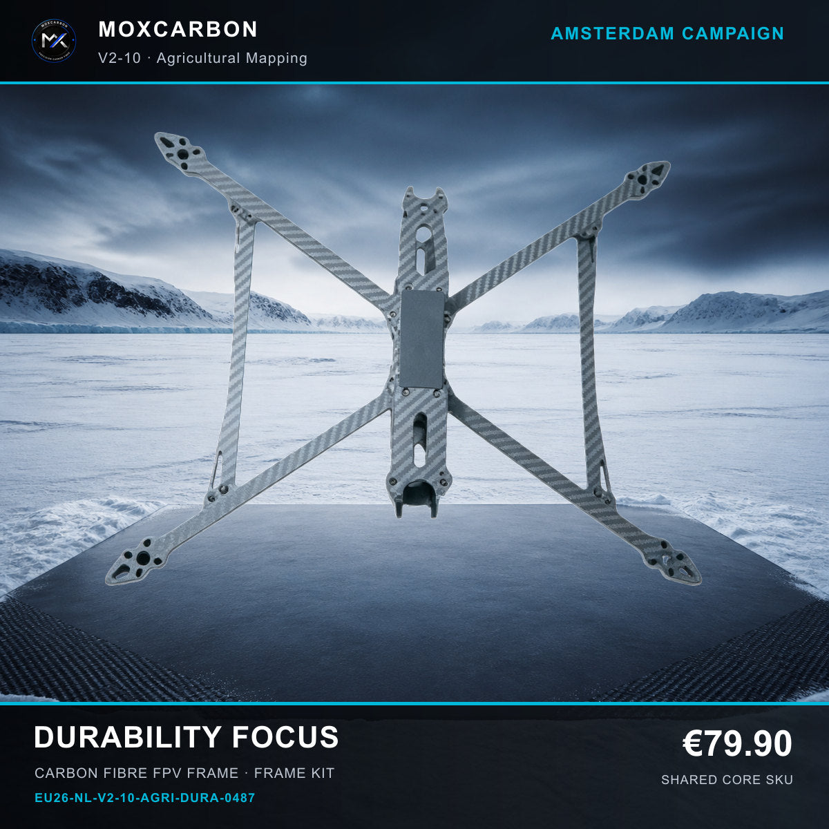 MOX MARK4 V2 10-Inch Carbon Fibre FPV Frame — Amsterdam Durability Focus 0487 product image