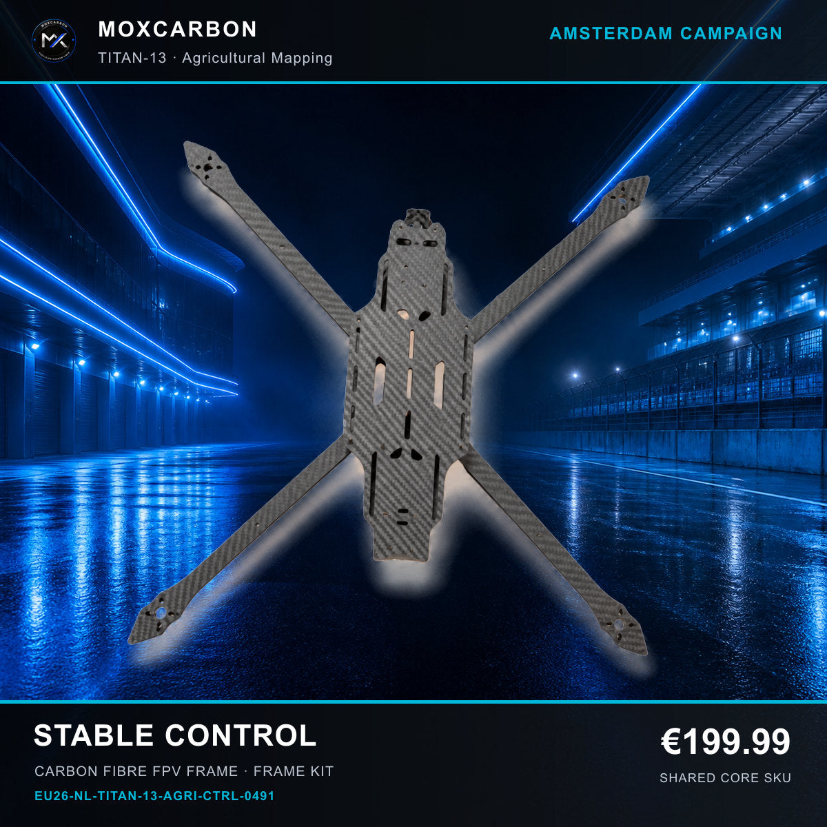 MOX MARK4 Titan GOW 13-Inch Carbon Fibre FPV Frame — Amsterdam Stable Control 0491 product image