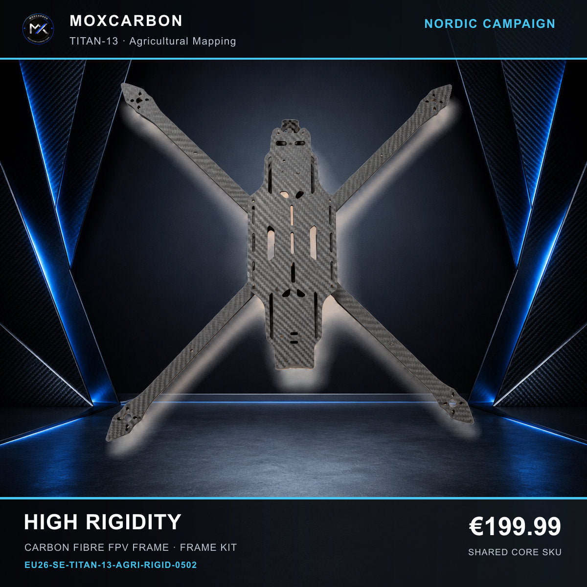 MOX MARK4 Titan GOW 13-Inch Carbon Fibre FPV Frame — Nordic High Rigidity 0502 product image