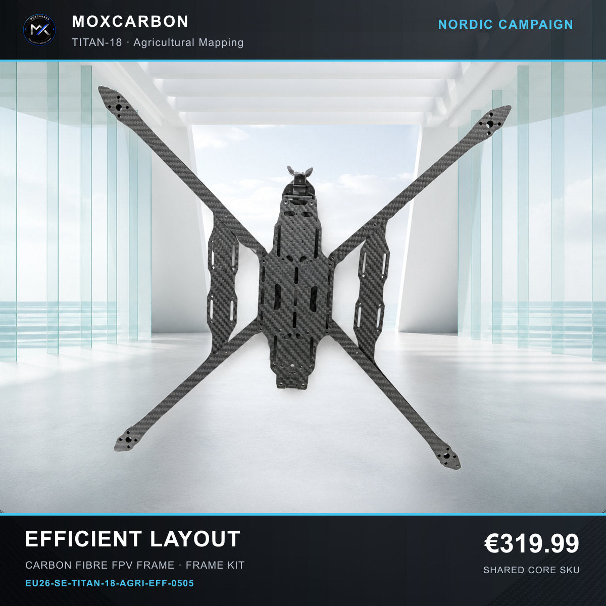 MOX MARK4 Titan GOW 18-Inch Carbon Fibre FPV Frame — Nordic Efficient Layout 0505 product image