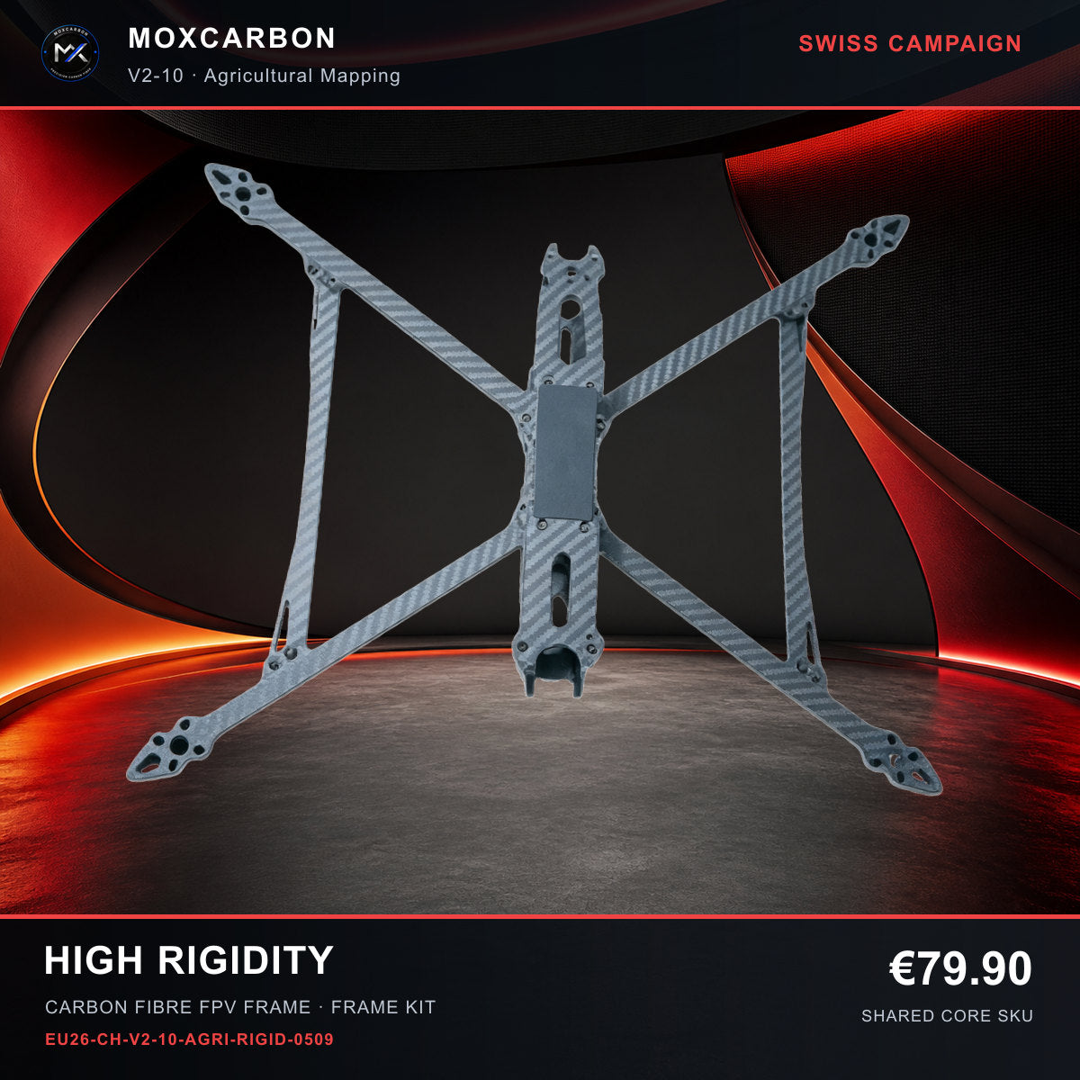 MOX MARK4 V2 10-Inch Carbon Fibre FPV Frame — Swiss High Rigidity 0509 product image