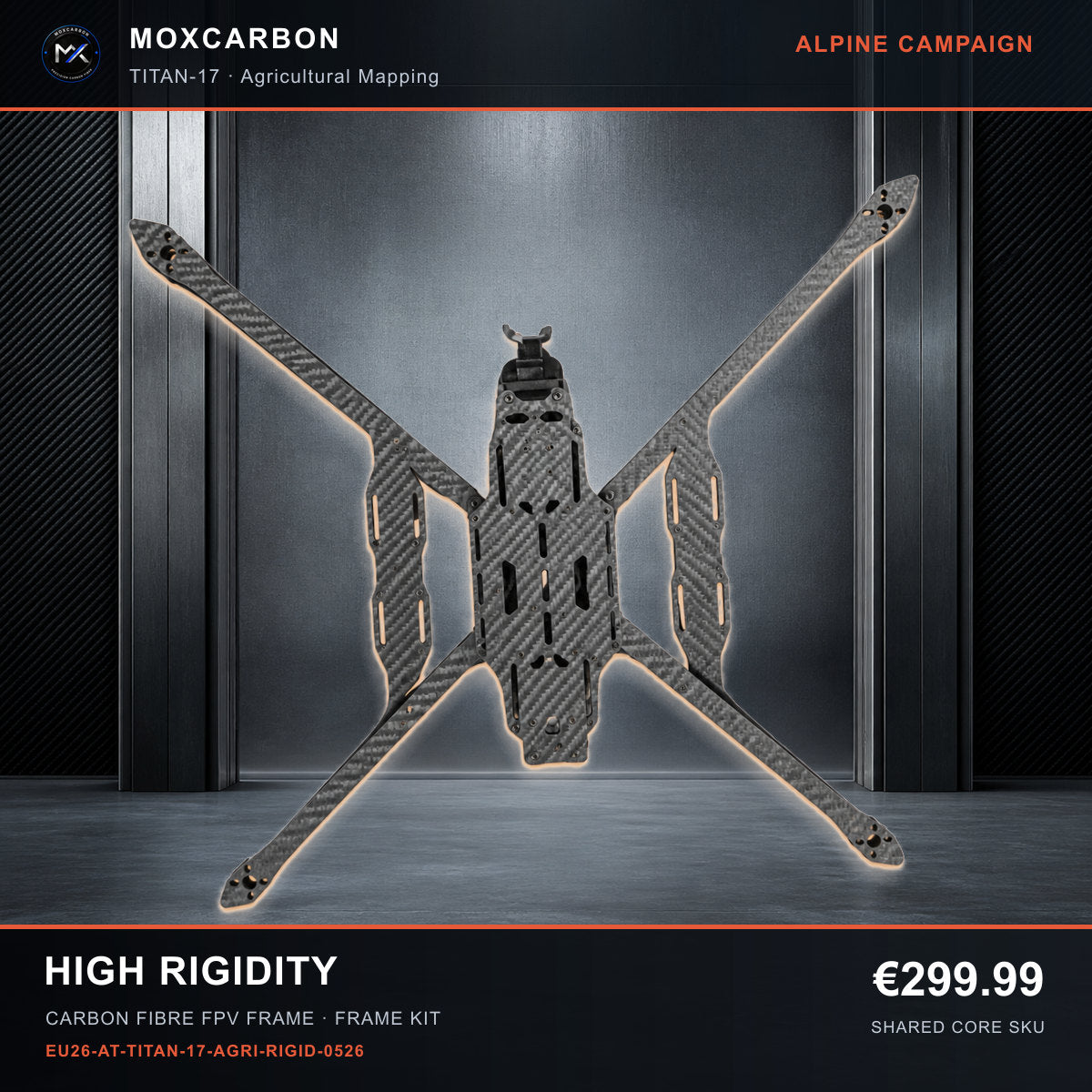 MOX MARK4 Titan GOW 17-Inch Carbon Fibre FPV Frame — Alpine High Rigidity 0526 product image