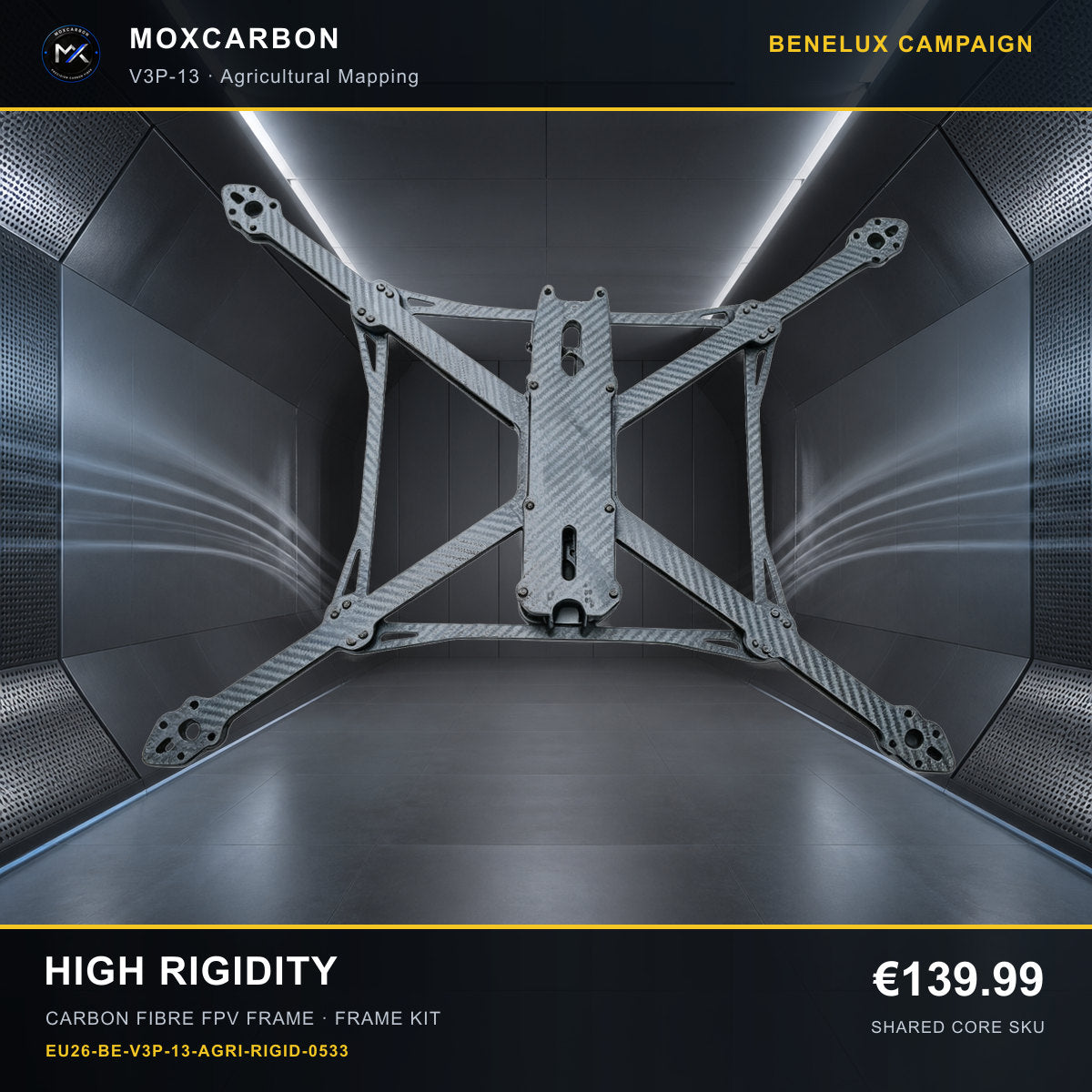 MOX MARK4 V3 Pro 13-Inch Carbon Fibre FPV Frame — Benelux High Rigidity 0533 product image