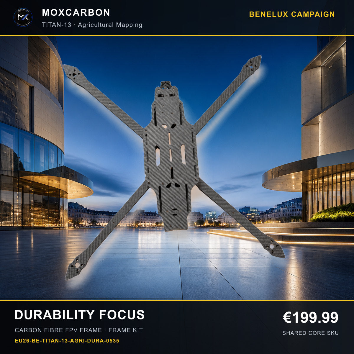 MOX MARK4 Titan GOW 13-Inch Carbon Fibre FPV Frame — Benelux Durability Focus 0535 product image