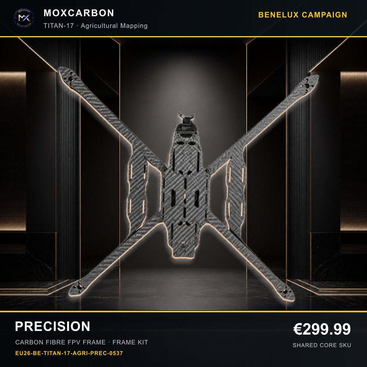 MOX MARK4 Titan GOW 17-Inch Carbon Fibre FPV Frame — Benelux Precision 0537 product image